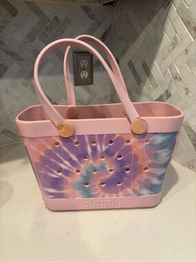 Simply Southern Pastel Tie-Dye Tote Bag - Pink